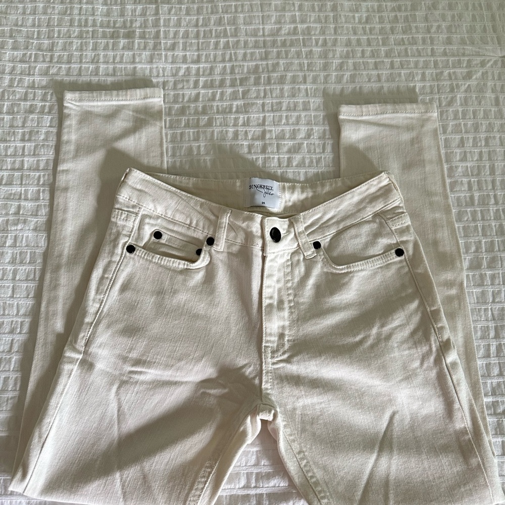 Sincerely Jules Off-White Denim Pants